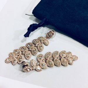 Swarovski crystal rose gold drop earrings
